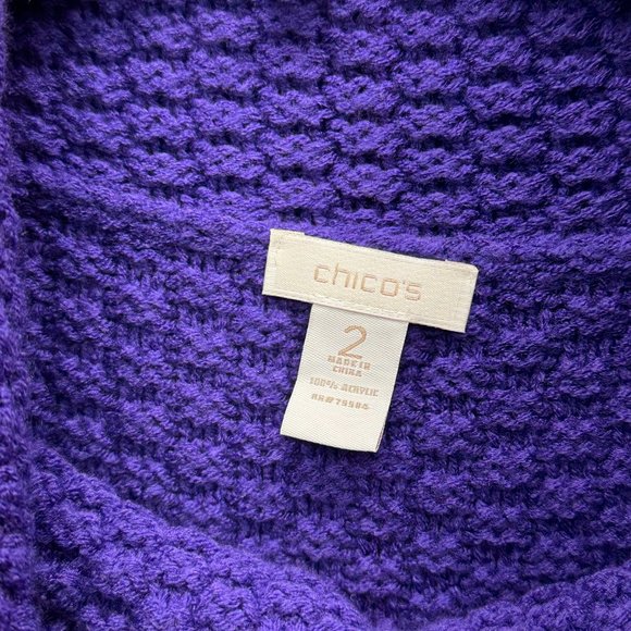 Chico’s Turtle Neck Women’s Knit Mock Neck Sweater Purple - Size 2 - Picture 5 of 7